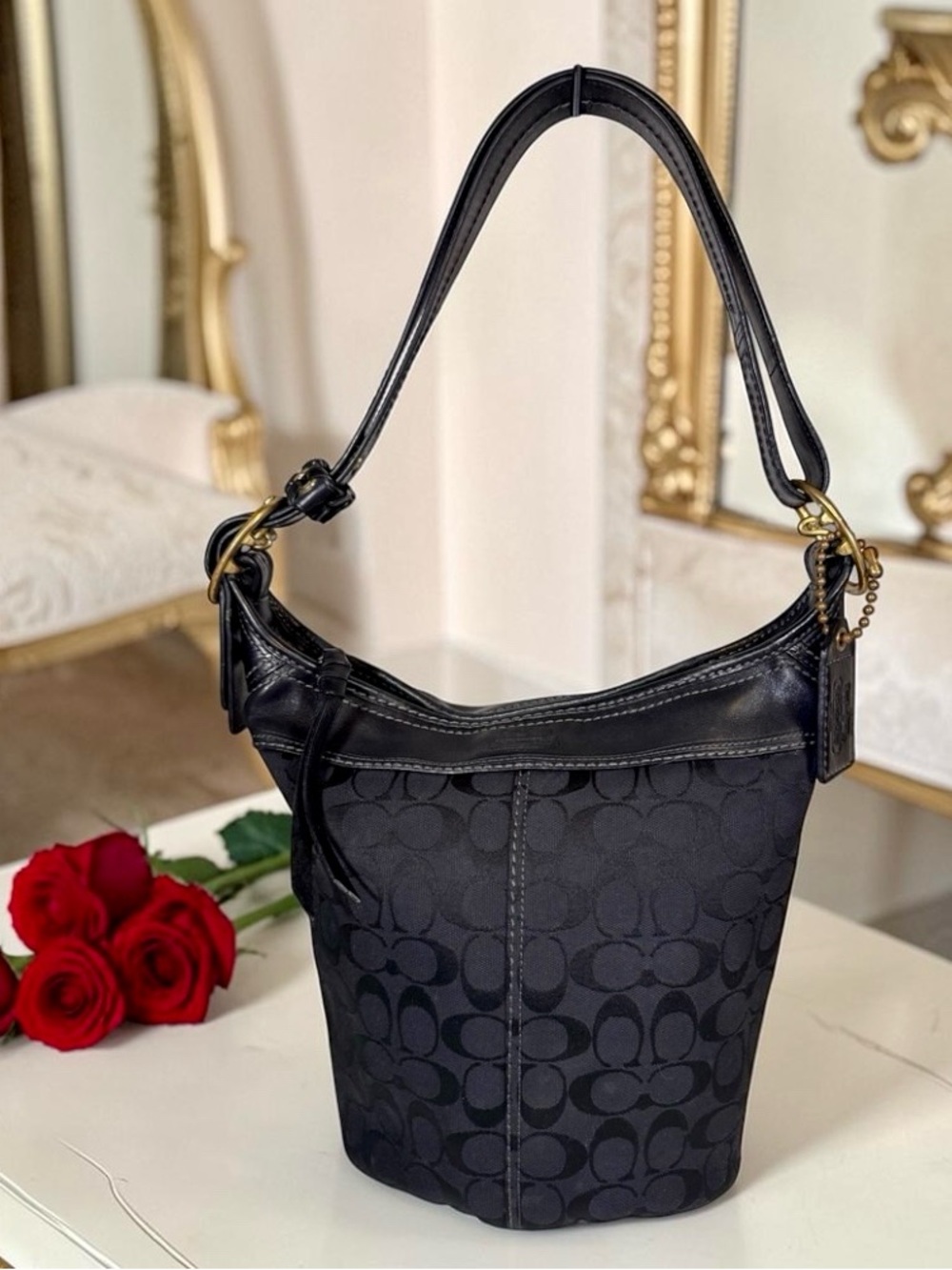 COACH Bleecker Legacy Y2K Signature Jacquard Duffle Black/Brass